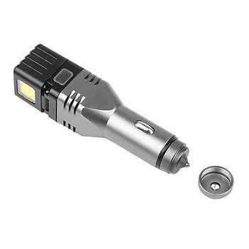 Araç USB Şarjlı Taktik El Feneri COB LED Dahili Batarya Cam Çekiç