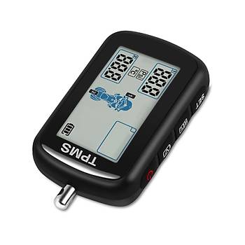 Motosiklet Lastik Basnc zleme Sistemi TPMS Su Geirmez Kablosuz LCD Ekran 