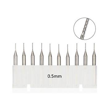 Tungsten Karbür PCB Kesme CNC Freze Ahşap İşleme 0.5mm 10 Adet 
