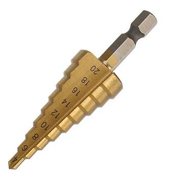 Titanium Kaplı HSS Kademeli Markap Uç 3lü Set 14 Inch Hex Shank 3-12 4-12 4-20mm 