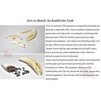 Do�al Tibet Beyaz Kurt Di�i Kolye Ayarl� �rg� �pli Metal Charm Boncuklu