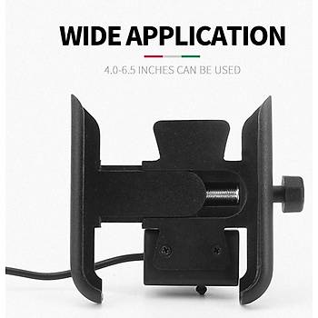 Al�minyum Motorsiklet Cep Telefonu Tutucu Stand USB �arj ��k��l� Dikiz Aynas� Alt� Montaj