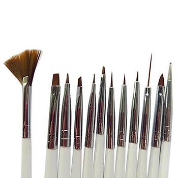 12 li Set Nail Art Tırnak Sanat Fırçaları Kalem Fırça Araçlar Set UV Jel Dizayn
