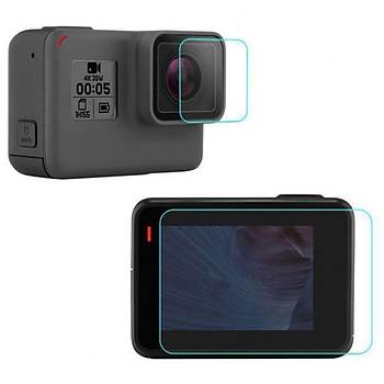  Hero 5 için 2 in 1 Ekran Koruyucu Film Ön Lens ve Arka Ekran Koruma