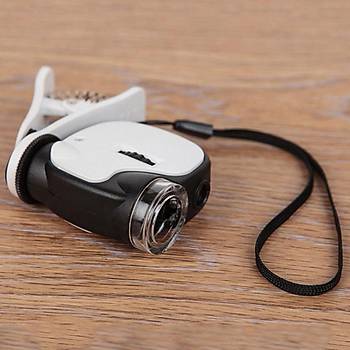 55X B�y�te� Telefon Klipsli Optik Makro Lens B�y�te� 2 LED 1 UV LED ORCA