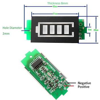 4 Cell Lityum Pil Kapasite Gsterge Modl Mavi Ekran 14.8V Li-ion