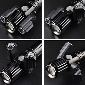 -Kafa USB arj CREE LED El Feneri Alminyum Taktik W8 E39 
