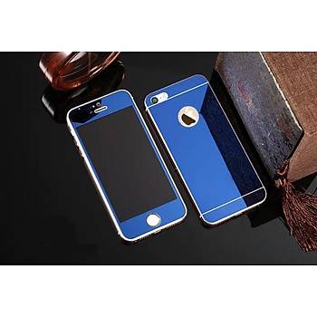 iPhone 6 6S İçin Ön/Arka Mirror Aynalı Ekran Koruyucu Tamperli Cam Lacivert Renk