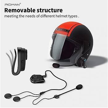 Bluetooth Motosiklet Kask Kulaklk Anti-Parazit Eller Serbest Yamur Geirmez