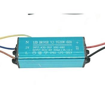 LED Sürücü Trafo Güç Kaynağı 20W AC85 265V DC 24-36V IP65