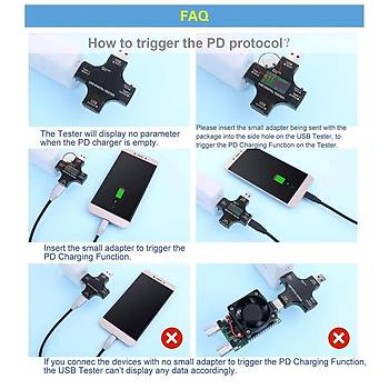 USB 3.0 Tip-C Test DC Dijital Volt-Ampermetre Gerilim Akm ler