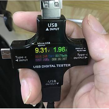 BT 3.0 Tip-C PD Test Renkli Dijital Volt-Ampermetre Akm ler 