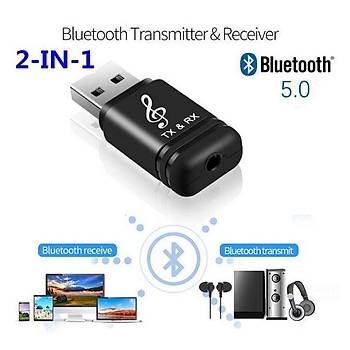 Bt V5.0 Usb Verici Alıcı Stereo Ses Müzik A2DP AVRCP Adaptörü Tv den Kulaklığa 