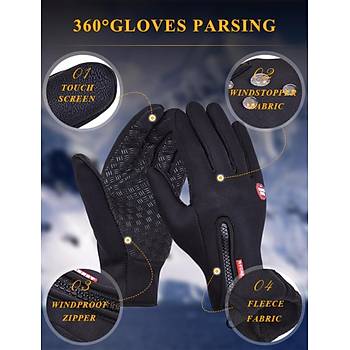 Eldiven Motosiklet Dokunmatik Sututmaz Kaydrmaz Windproof