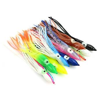 5 Kark Renk Soft Silikon Yapay Kalamar Yem 12cm 5gr