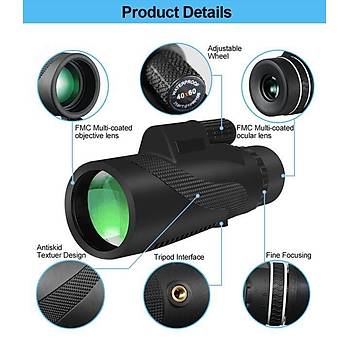 15X L�p Kuma� B�y�te� Optik Cam Lens �l�ekli Metal Siyah Renk �� Eklem Katlan�r 