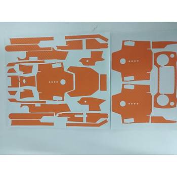 Dji Mavic Pro için Turuncu Karbon Grafik Su Geçirmez PVC Cilt Çıkartma Full Set