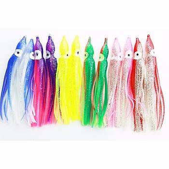 5 Kark Renk Soft Silikon Yapay Kalamar Yem 12cm 5gr
