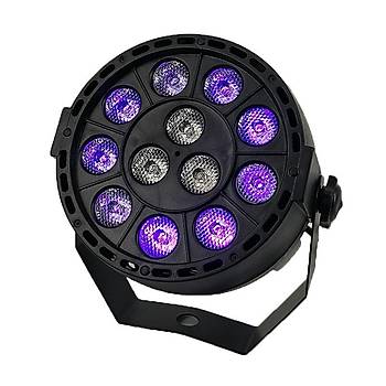 Ultraviyole LED 12x3 36 Watt DMX512 Kür Lambasý KTV Projektör Spot