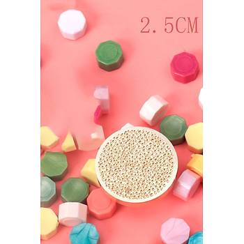 Mühürcüm Mühür Mumu Damga 25 mm Yuvarlak Kumlu Boş Pirinç Kafa + Ahşap Sap R5799KO25