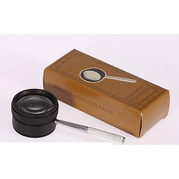 30x 40mm Metal Kasa Optik Cam Lens El Büyüteç Kolay Kavrama Saplı