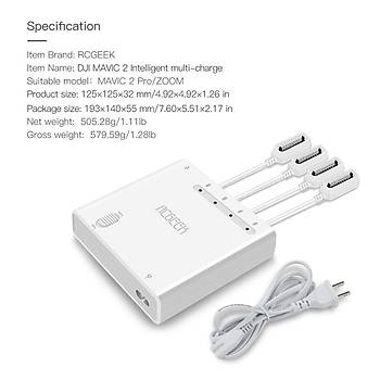 DJI Mavic 2 Zoom 6 in 1 Pil Çoklu Şarj Hub USB  Bağlantı Noktası 