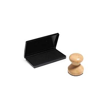 Ahşap Bambu Mühür 50mm Çap Pürüzsüz Cilalı Yüzey Istampa Hediyeli