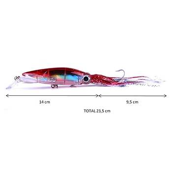 PROFISHER Dev Kalamar E Sert Yem Silikon Kuyruklar 38,7 gr 23,5 cm 