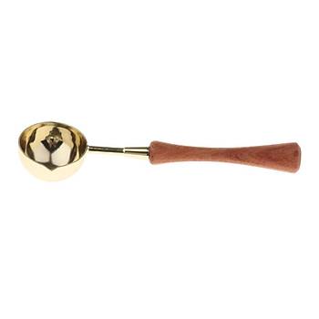 Ahşap Sap Mum Mühürü Eritme Kaşığı Ergonomik Dizayn Gold
