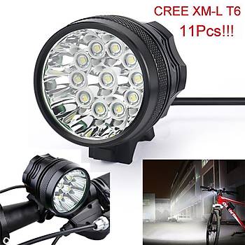 28000LM 11 Adet XM-L T6 LED Bisiklet, Motor Işık Su Geçirmez Atom Fener 