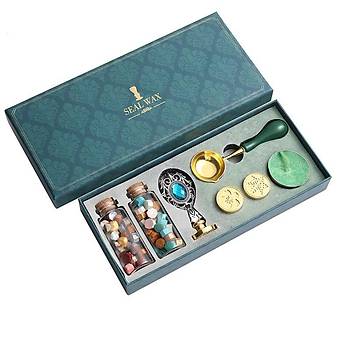 Mum Mühürü Retro Aşk Set Pirinç Kafa Metalik Wax Pirinç Sap