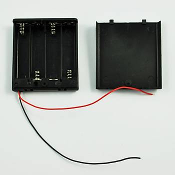 6V Pil Kutusu On-Off Anahtarl 4x1.5V AA Pil Tutucu