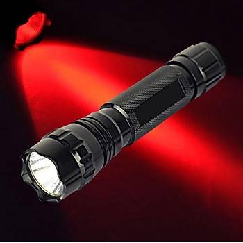UV 365 NM 3W KIRMIZI IŞIK LED FENER 18650