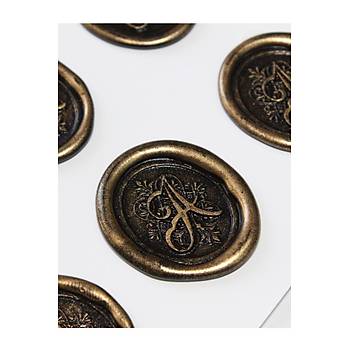 Mühürcüm Baş Harf 12 Adet 3D Hazır Kendinden Yapışkanlı Sticker Mühür RM2112