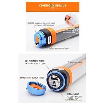 USB Şarj Edilebilir IP68 Su Geçirmez Led Kamp Işıldak Taşınabilir El Feneri T25 