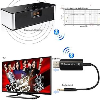 USB Bluetooth Verici 3.5mm Kablosuz Ses Müzik Verici A2DP