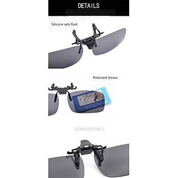 Clip-on Polarize Gne Gzl Menteeli Kahverengi Lens 