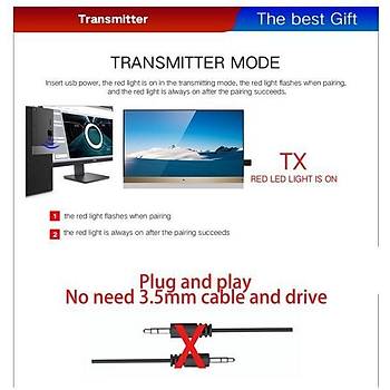 Bluetooth V5.0 Verici Alıcı Aux 3.5mm Hifi Stereo Ses Müzik Adaptörü A2DP AVRCP