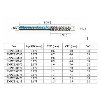 Tungsten Karbür PCB Kesme Oyma CNC Freze Uç 0.6-1.5mm 10lu Set