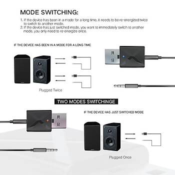 Bluetooth 5.0 Stereo Ses Alıcı Verici Mini 3.5mm AUX  TV PC Araç Kablosuz Adaptör