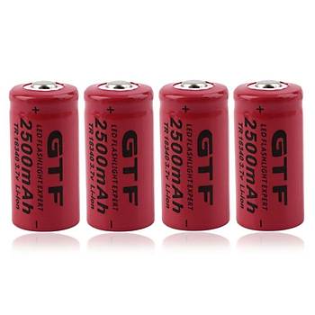 16340 3.7 V 2500 mAh Şarj Edilebilir Li-Ion Pil