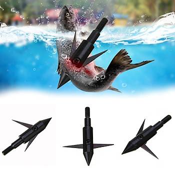 Balıkçılık Avcılık Ok Ucu Çift Dikenli Çelik 4.6cm Uzunluk 