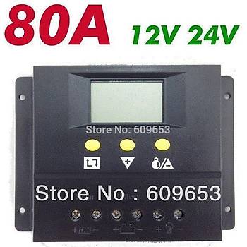 AKÜ ŞARJ REGÜLATÖRÜ 80A 12V-24V SOLAR GÜNEŞ PANELİ