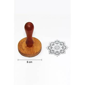 Mühürcüm Kişiye Özel Ahşap Mühür Damga 6 cm çap Yuvarlak MAD6