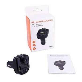 Bluetooth Araç Kiti FM Verici Handsfree Çift USB SD TF Kart U Disk Araba MP3 Çalar 