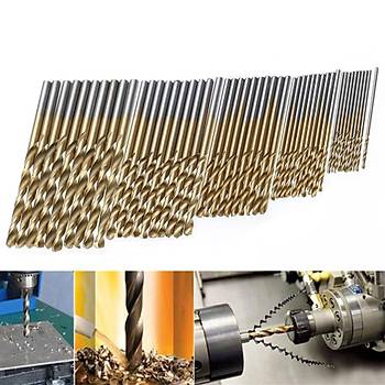 Titanyum Kaplama HSS Matkap Ucu 50 Adet Set Yüksek Kaliteli 1 /1.5 /2 /2.5/3mm 