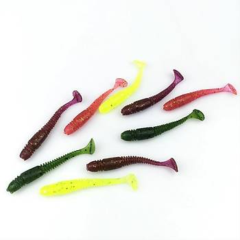 10 Adet Soft Silikon Yapay Simli Balk Yem 5cm 1 gr