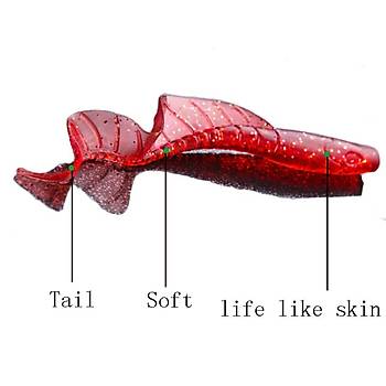 PROFISHER 10 Adet Silikon K�v�rc�k Kuyruk Kurt�uk 7 cm 1,5 gr 