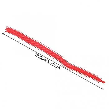 PROFISHER 10 Adet Set 13,5cm Krmz Silikon Solucan Sahte Yem  