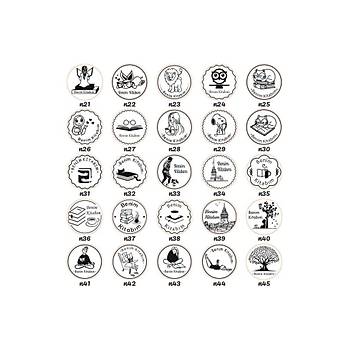 Kişiye Özel Kitap Mührü İsim Yazılı Kitap Mührü ve Istampa Set R5814-08